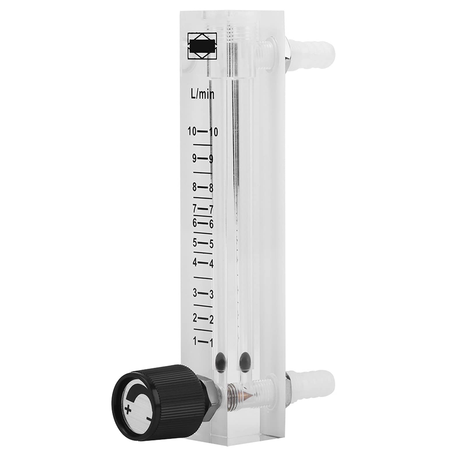 Flow Meter with Control Valve LZQ-7 Flowmeter 1-10LPM Flowmeter Support 0.6MPa pressure for Unidirectional Gas/Oxygen/Air Flow Measure 8mm Barbs for Industry