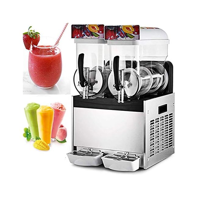 Happybuy - Máquina de granizado comercial de 15 litros x 2 tanques, 110 V,  400 W, acero inoxidable, batidora de margaritas, máquina de bebidas  congeladas, ideal para hacer jugo de hielo, té,