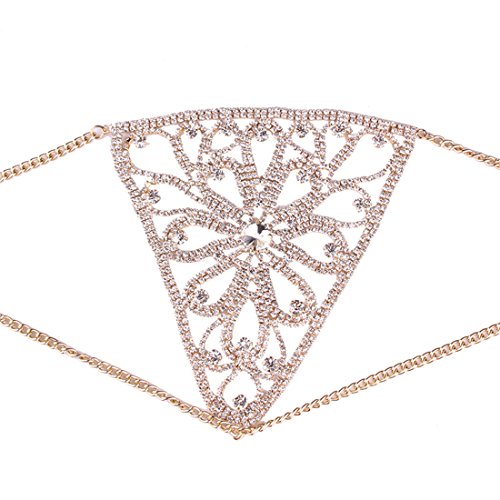 Holylove Gold Bikini Underwear Women Statement Body Chain, Body Jewelry Neckalce for Women Novelty Costume Fashion Jewelry 1 pc with Gift Box -HLUN01 Gold - Thumbnail 2