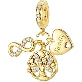 Vegaine Christmas Gold Charms for Bracelet Family Bead Charms for Women