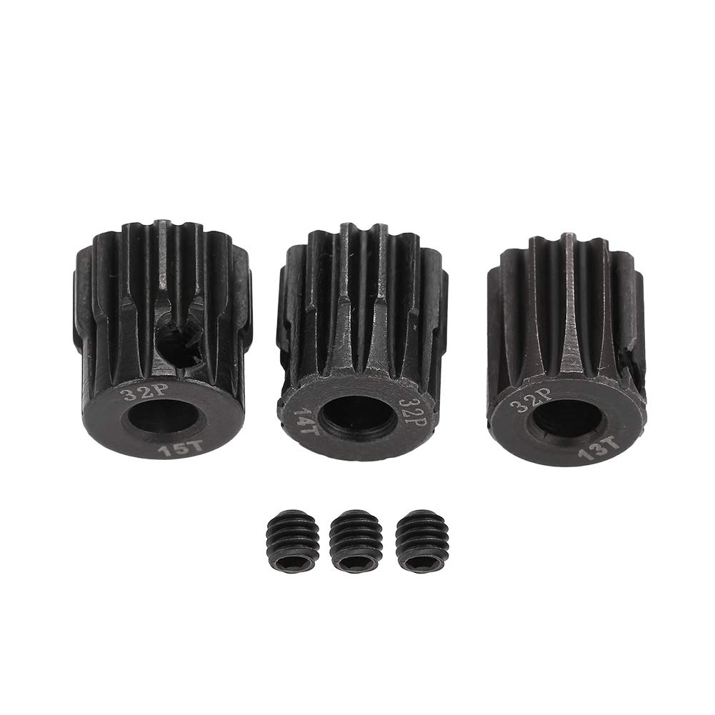 Tbest Motor Pinion Gears, 32DP ￠5mm 13-15T 16-18T Pinion Gears Combo Set for 1/8 RC Car(13T 14T 15T) Car Model Accessory Model Toy