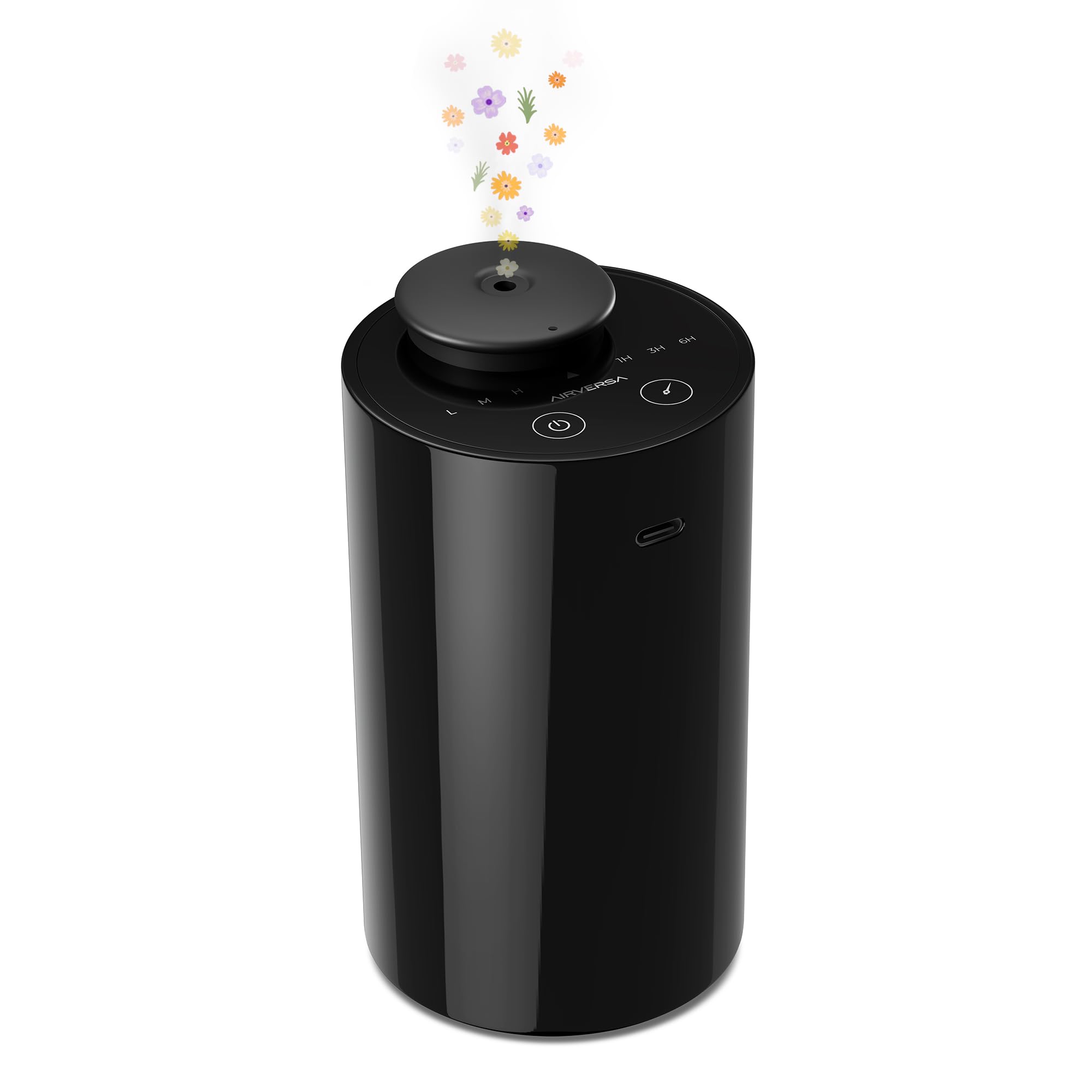 Photo 1 of Airversa Waterless Diffuser for Essential Oil, Battery Operated Nebulizer, 0.7 Fl.Oz./ 20mL Capacity, Mini Scent Air Machine, 3 Countdown Timers & 3 Mist Levels for Home, Room, Car, Office - AN6 Black