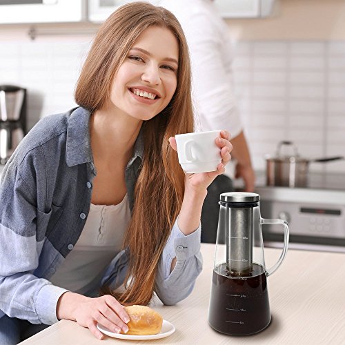 Large Cold Brew Iced Coffee Maker and Tea Infuser 1.5 Liter (48 Ounce