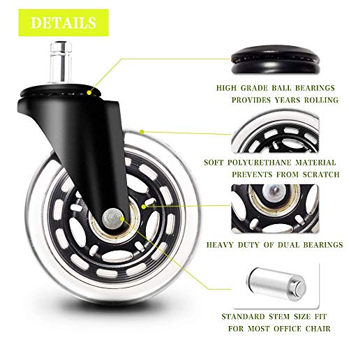 Hovast-Rotelle-UniversaliRotelle-per-MobiliRuote-per-Sedie-UfficioSet-di-5-Pavimenti-Set-Duri-Universali-Compatibili-con-Diversi-Tipi-di-SedieLe-silenziose-rotelle-per-sedie-da-Ufficio