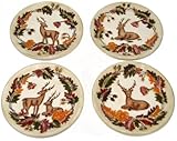 Manual Grand Lodge Wildlife Autumn Deer Buck Doe Mini Plates - Set of 4