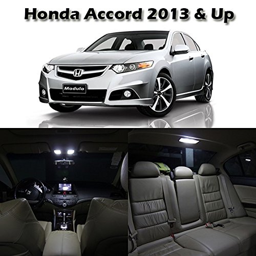 Partsam Honda Accord 2013 2014 2015 2016 White Interior LED Lights Package Kit (6 Pieces)