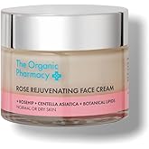 The Organic Pharmacy Rose Rejuvenating Face Cream, 50ml, Anti-aging Moisturizer with Rosehip Oil, Centella Asiatica, for All Skin Types
