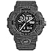 Men’s Digital Watch with Dual Display and Backlight Waterproof Sports Watch (Grey)