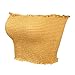 Sweetbei J Womens Strapless Pleated Summer Sexy Bandeau Tube Crop Tops Stripe-Yellow M