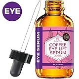 Coffee Eye Lift Serum by Leven Rose Pure, Organic, Natural Reduces Puffiness, Anti Aging, Brightens Tired Eyes 1 oz