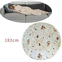 liumiKK Food Creations Burrito Wrap Novelty Blanket Round Tortilla Throw