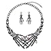 Punk Necklace Earrings Set - Hypoallergenic Gothic Skull Skeleton Choker Statement Necklace Earrings Jewelry Set For Women,Girls Including 1 Chunky Necklace,1 Drop Earrings