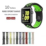 Replacement For Apple Watch Nike Band 38mm/42mm, Kobwa Soft Silicone Nike + Sport Style IWatch Strap Band Wristband For Apple Watch Series 1 and Series 2