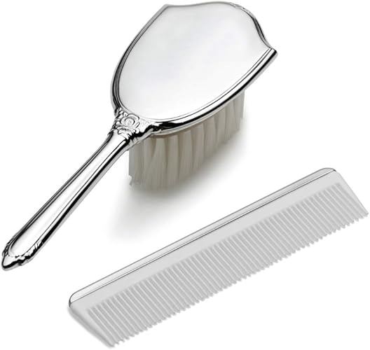 silver brush and comb set for baby girl