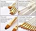Artist Paint Brush Set, Oil-15 Different Sizes Nice Gift for Artists, Metal Ring Made of Copper Tubes, Free Painting Knife,Watercolor Sponge and a Detail Brushes (White)