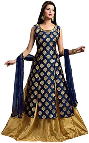 Radhe Fashion Women's Jacquard Semi Stitched Gown