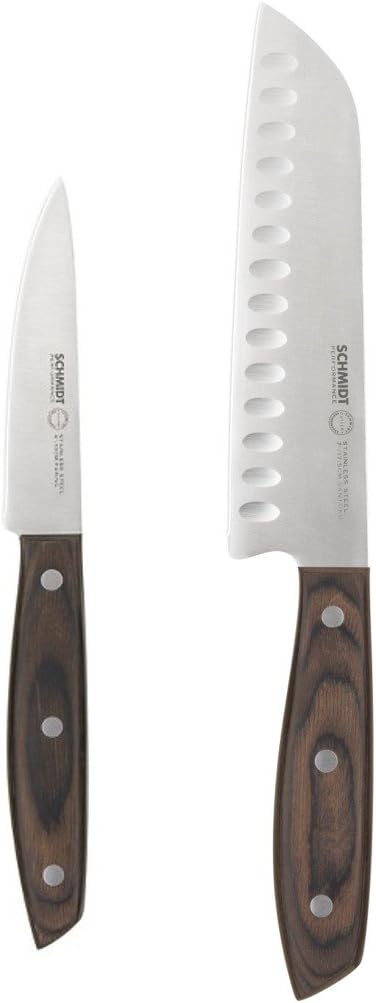 Schmidt Brothers 7-Inch Performance Series Soho Santoku Knife bundled with 4-Inch Soho Paring Knife