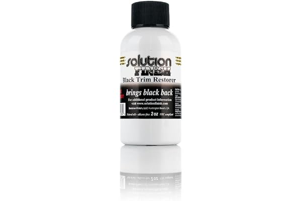 Solution Finish - Black Plastic & Vinyl Trim Restorer - Use for Car and Truck Detailing, No Wet Look, Instantly Revives Color