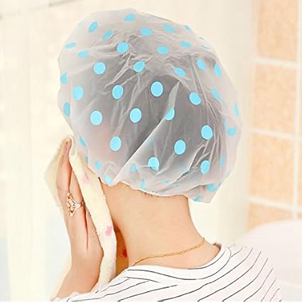 RACHEES Women's Temporary Waterproof Swimming and Bathing/Shower Plastic Elastic Band Cap/Hats (Multicolour)