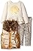 Juicy Couture Baby Girls' 3 Piece Vest, High-Low Top, and Printed Legging Set, Vanilla, 24 Months