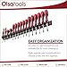 Olsa Tools Magnetic Screwdriver Organizer - Screwdriver Holder with Strong Magnets and Foam Backing - Professional Tool Holder and Tool Organizer - Stores up to 16 Screwdrivers - Red - Part: 1008