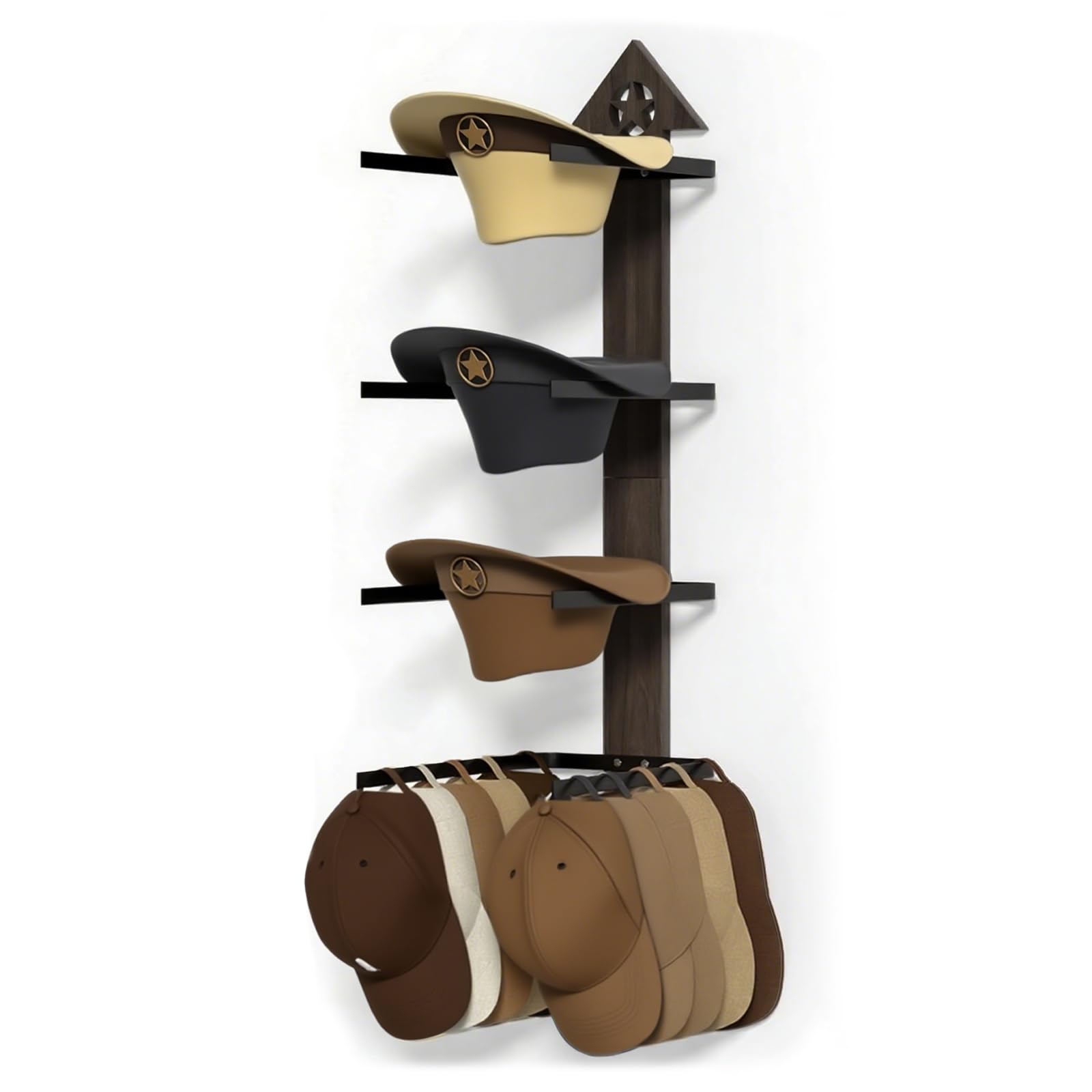 Photo 1 of Homlume Cowboy Hat Rack -Cowboy hat holder for wall With Heavy- Organize and Display Your Hats with Ease, Wall Mounted Hat Hanger Western Decor for Cowgirl Hats- Ideal Western Decor