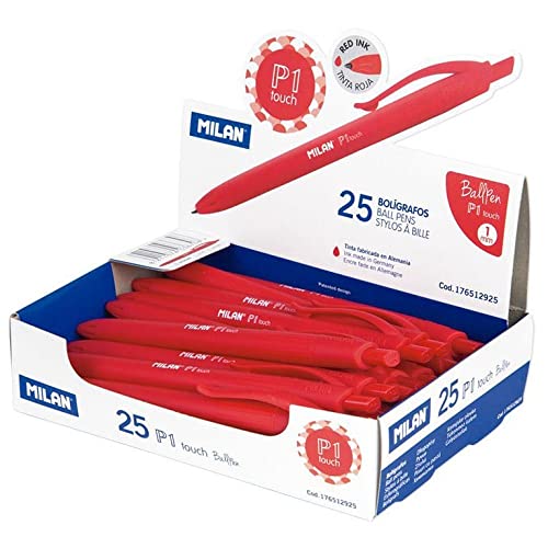 Milan 176512925 Présentoir 25 stylo à bille P1 Touch Rouge