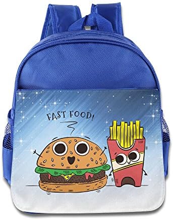 Fgbgh Cute Burger And Fries Fast Food Toddler Children School Bags RoyalBlue