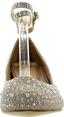 Chase & Chloe Womens 36-BOBBY12 Round Toe Med Low Heel Wedge Pump - Image 3