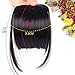Clips in Hair Bangs Fringe Hair Extensions Clip On Bang Synthetic Hairpieces False Short Flat Two Side (1B#)