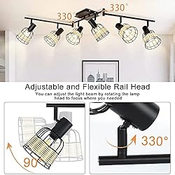 Depuley Vintage Track Ceiling Spotlight, 6-Head