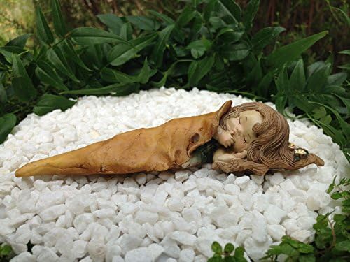 CHSGJY Miniature Dollhouse Fairy Garden Accessories Sleeping Leaf Fairy Girl