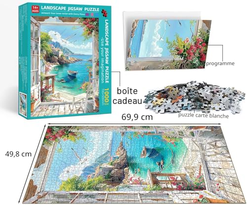 1000 Piece Adult Landscape Jigsaw Puzzle, Impossible Classic Jigsaw Puzzles, Skill Game for the Whole Family, Colorful Puzzle Laying Game Home Decoration 70 x 50 cm