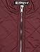 Allegra K Ladies Stand Collar Slant Pockets Quilted Casual Padded Vest Red S