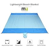 Lightweight Picnic Blanket - 7' x 7' Compact Waterproof and Sand Proof Strong Ripstop Parachute Nylon Foldable Beach Blanket Perfect for Indoor Outdoor - MIU COLOR