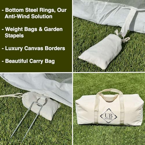 4x3M Patio Mosquito Net | Extra Large Sizes & Fabric Designed for Outdoor | White Insect Protection Mesh for Gazebo, Porch & Garden Patio