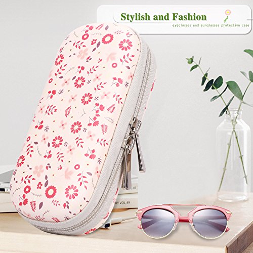 Skycase Sunglasses Case for Women Semi Hard Eyeglasses Case Holder Floral 62