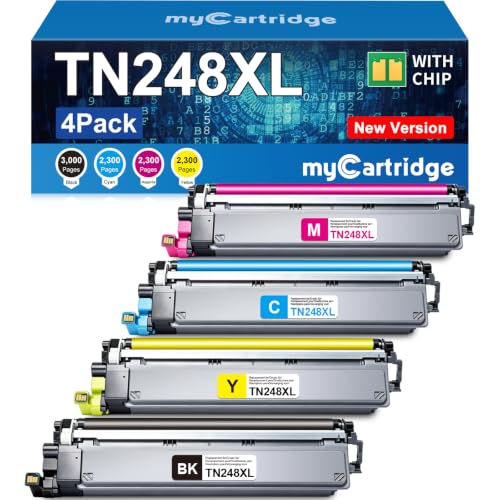 MYCARTRIDGE TN248XL TN248 Toner TN-248CMYK TN-248VAL Compatible for Brother DCP-L3560CDW Toner MFC-L3740CDWE DCP-L3520CDWE HL-L3240CDW for Brother TN 248 TN-248 (4-Pack)