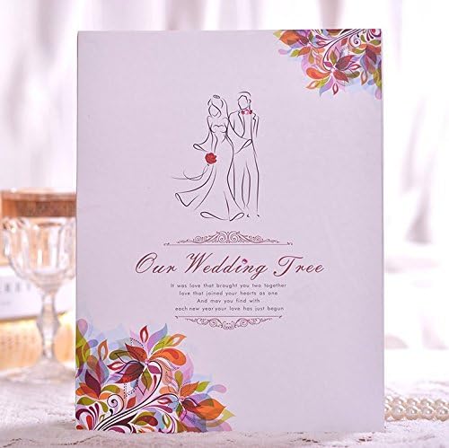 Lucky Beth Wedding Fingerprint Wedding Guest Book Tree,Sent 5 Pcs Inkpad