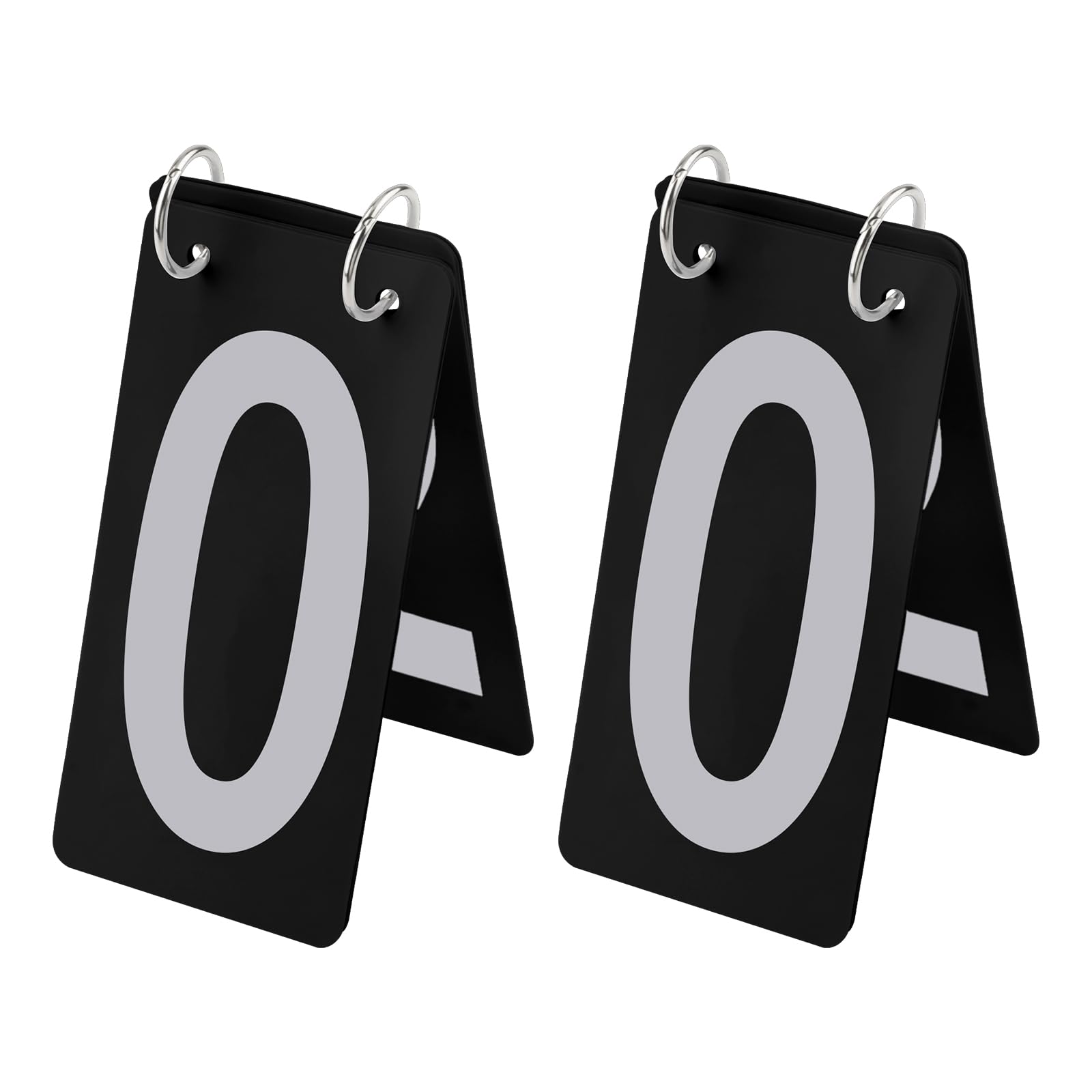 GOGO 2 Sets Tennis Score Keepers, 0-9 Double Sides, 2.5 x 5 Inch, Plastic Black Card with White Number