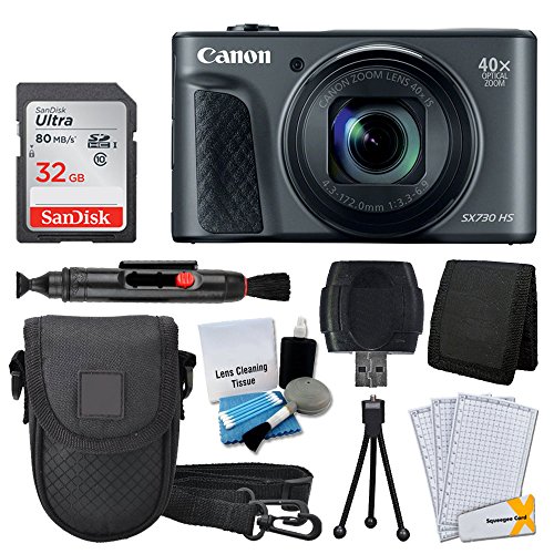 Canon PowerShot SX730 HS Digital Camera (Black) + 32GB Memory Card