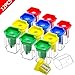 12 Pccks Double Holes Manual Pencil Sharpener-Handheld Plastic Crayon Sharpener with Receptacle for Regular or Oversize Pencil &Crayons
