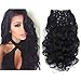 SARLA 7 Pcs Clip in Hair Extensions Synthetic Full Head Curly Wavy Hairpiece 20 Inch for Women Jet Black