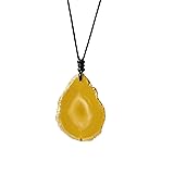 RJINGSHI Natural Crystal Pendant Yellow Agate