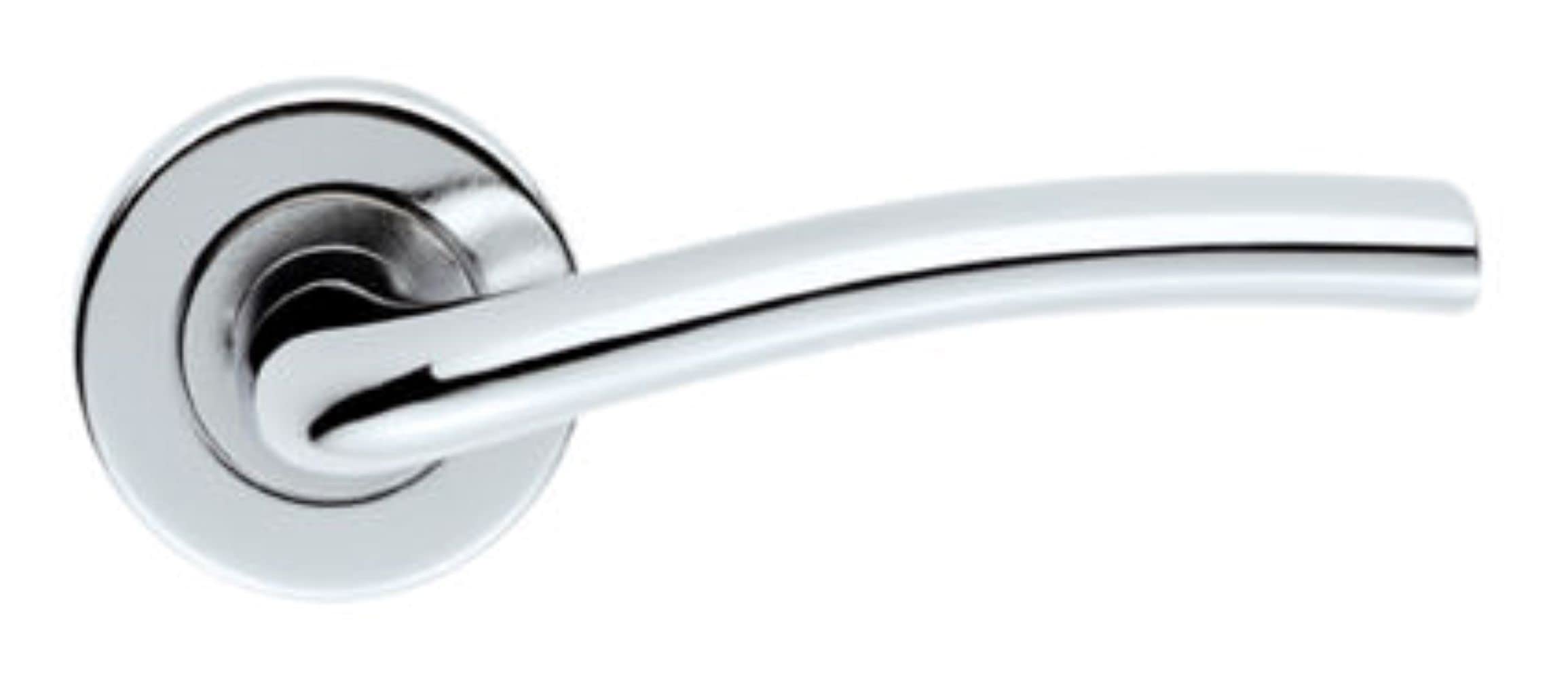 Serozzetta Liddel Door Handles on Round Rose - Polished Chrome