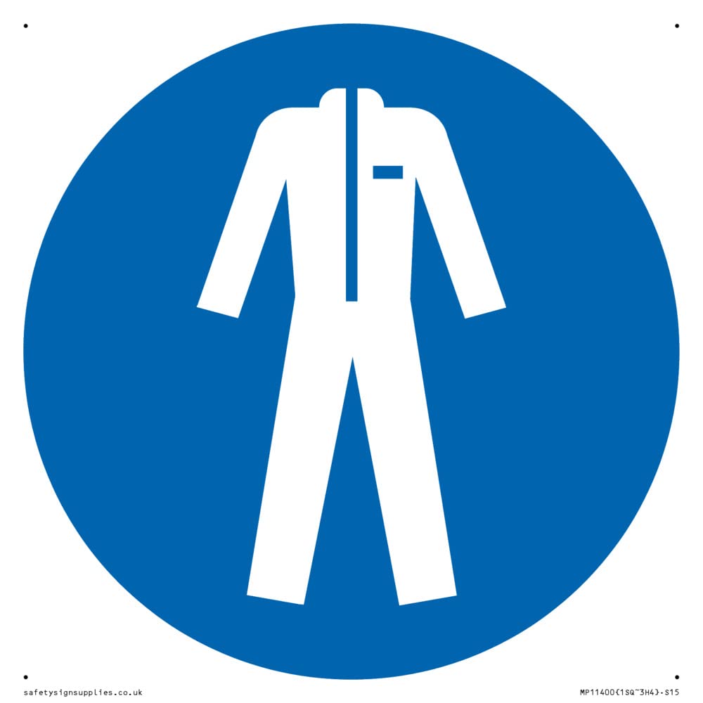 Mandatory: Wear protective clothing Sign - 150x150mm - S15