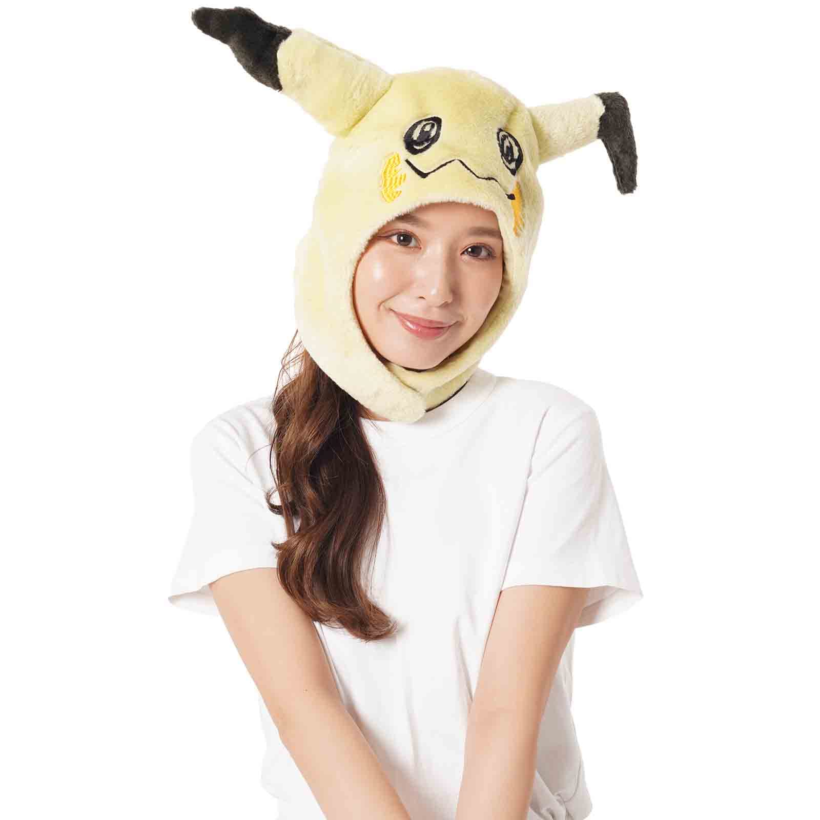 SAZAC Kigurumi Hat -Pokemon - Mimikyu - Cozy Costume Beanie Cap - Adult Size Yellow, Yellow, One Size-M