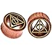 Deathly Hallows Organic Wood Flesh Tunnels Double Flared Ear Stretcher Saddle Plugs Gauge 12mm 1/2