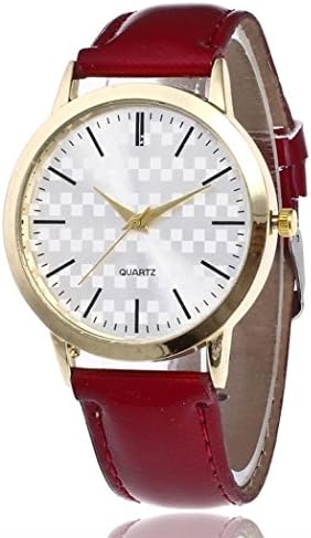 Yeefant Simple Trendy Student Couple Leatherette Leather Band Analog Quartz Round Wrist Men's Fine Business Vintage Fashion Trend Belt Watch,Band Width 0.8 Inch,Band Length 9.7 Inch