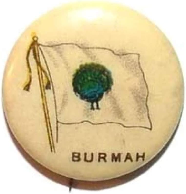 Burmah Flag Celluloid 1896 American Pepsin Gum Co. Pinback